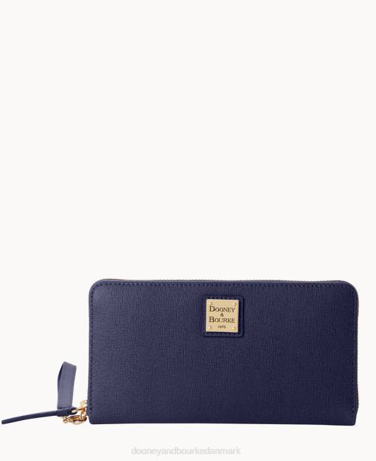 Dooney & Bourke saffiano stor lynlås rundt om armbånd JV0J4182 tilbehør marine