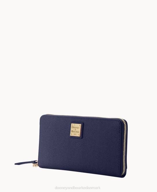 Dooney & Bourke saffiano stor lynlås rundt om armbånd JV0J4182 tilbehør marine