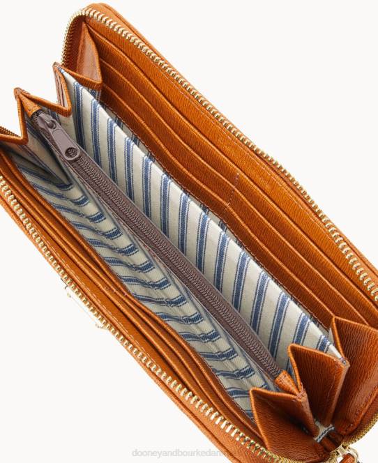 Dooney & Bourke saffiano stor lynlås rundt om armbånd JV0J4183 tilbehør naturlig
