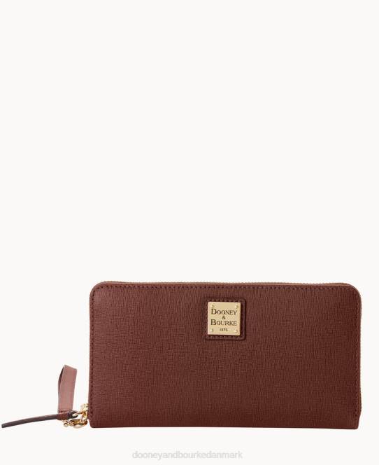 Dooney & Bourke saffiano stor lynlås rundt om armbånd JV0J4186 tilbehør rav