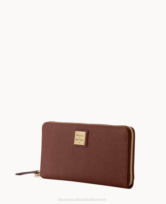 Dooney & Bourke saffiano stor lynlås rundt om armbånd JV0J4186 tilbehør rav