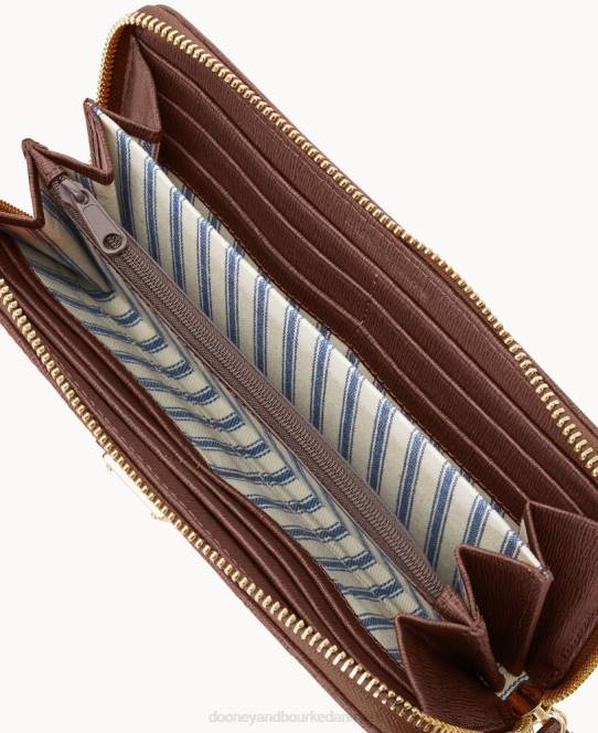 Dooney & Bourke saffiano stor lynlås rundt om armbånd JV0J4186 tilbehør rav