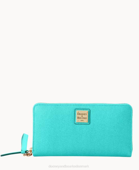 Dooney & Bourke saffiano stor lynlås rundt om armbånd JV0J4187 tilbehør mynte