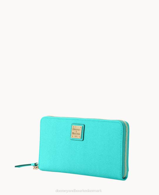 Dooney & Bourke saffiano stor lynlås rundt om armbånd JV0J4187 tilbehør mynte