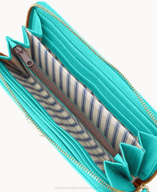 Dooney & Bourke saffiano stor lynlås rundt om armbånd JV0J4187 tilbehør mynte