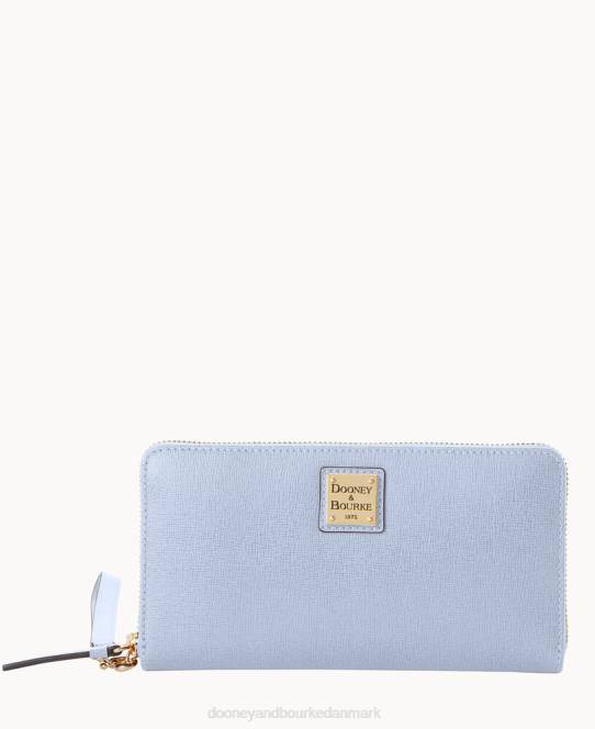 Dooney & Bourke saffiano stor lynlås rundt om armbånd JV0J4189 tilbehør gletsjerblå