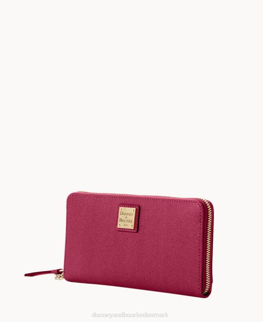Dooney & Bourke saffiano stor lynlås rundt om armbånd JV0J4190 tilbehør tranebær