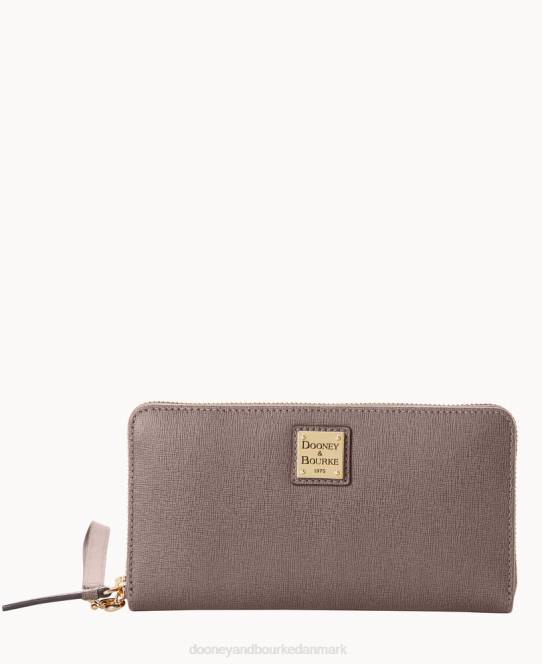 Dooney & Bourke saffiano stor lynlås rundt om armbånd JV0J4192 tilbehør taupe