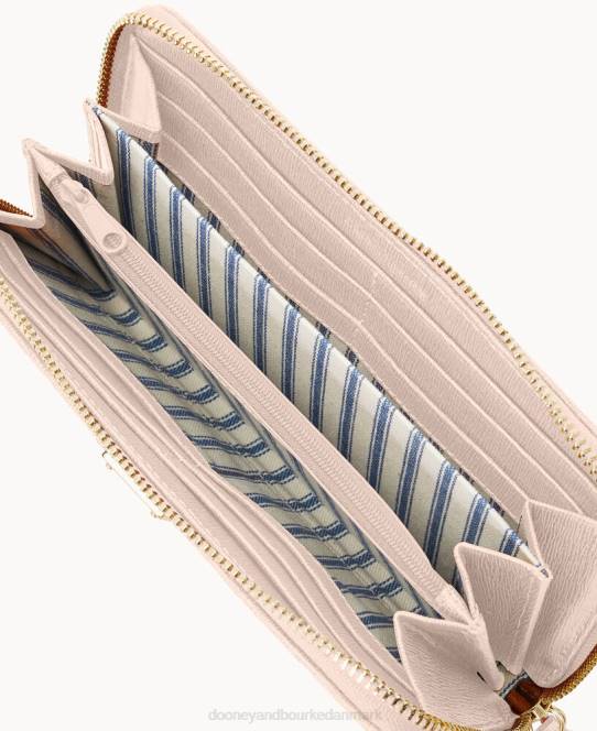 Dooney & Bourke saffiano stor lynlås rundt om armbånd JV0J4193 tilbehør rødme
