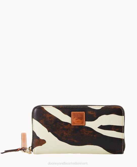 Dooney & Bourke stor læder lynlås rundt om armbånd JV0J4807 tilbehør zebra