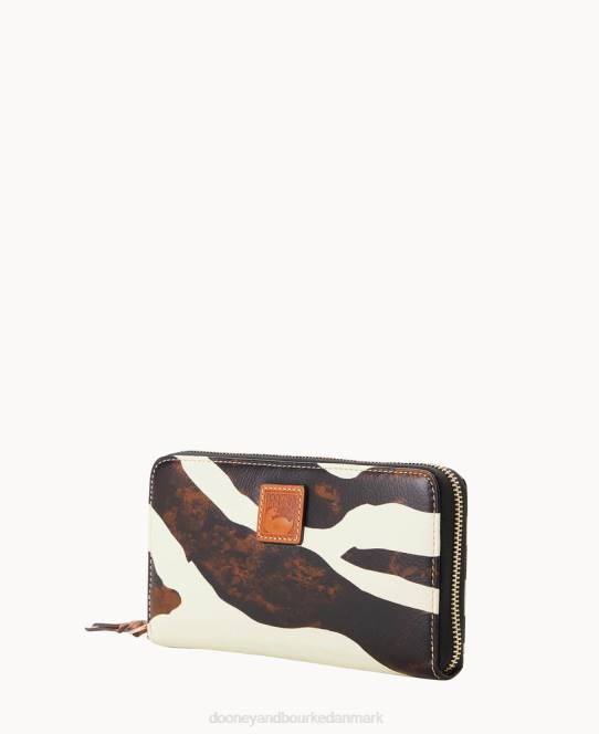 Dooney & Bourke stor læder lynlås rundt om armbånd JV0J4807 tilbehør zebra