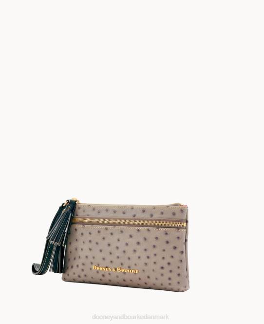 Dooney & Bourke struds dobbelt lynlås armbånd JV0J4082 tilbehør grå