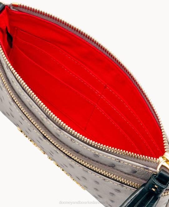 Dooney & Bourke struds dobbelt lynlås armbånd JV0J4082 tilbehør grå