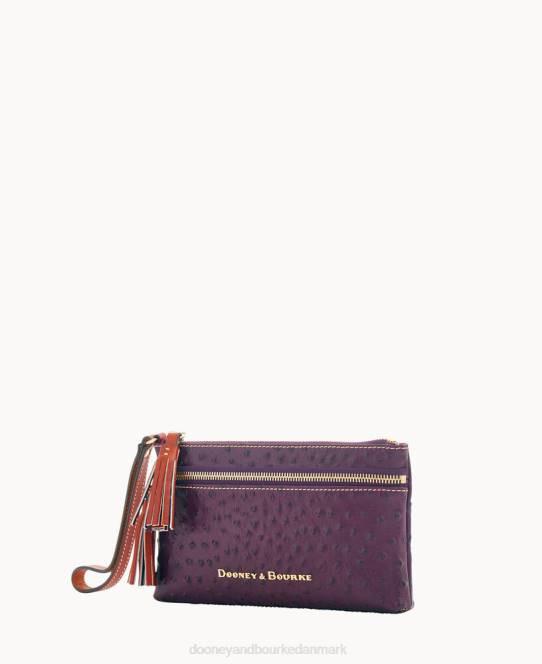 Dooney & Bourke struds dobbelt lynlås armbånd JV0J4083 tilbehør blomme vin