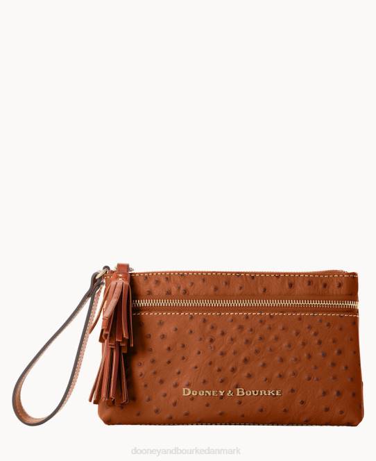 Dooney & Bourke struds dobbelt lynlås armbånd JV0J4085 tilbehør karamel