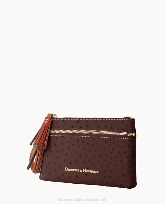 Dooney & Bourke struds dobbelt lynlås armbånd JV0J4086 tilbehør espresso
