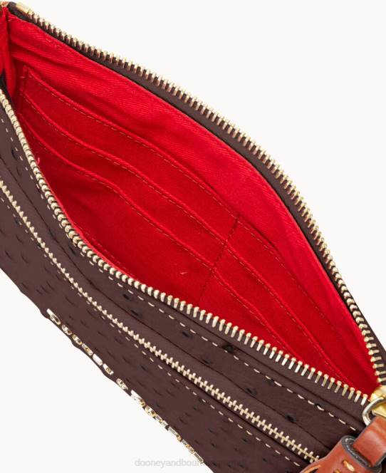 Dooney & Bourke struds dobbelt lynlås armbånd JV0J4086 tilbehør espresso