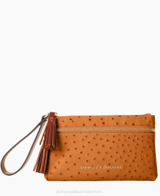 Dooney & Bourke struds dobbelt lynlås armbånd JV0J4087 tilbehør tan