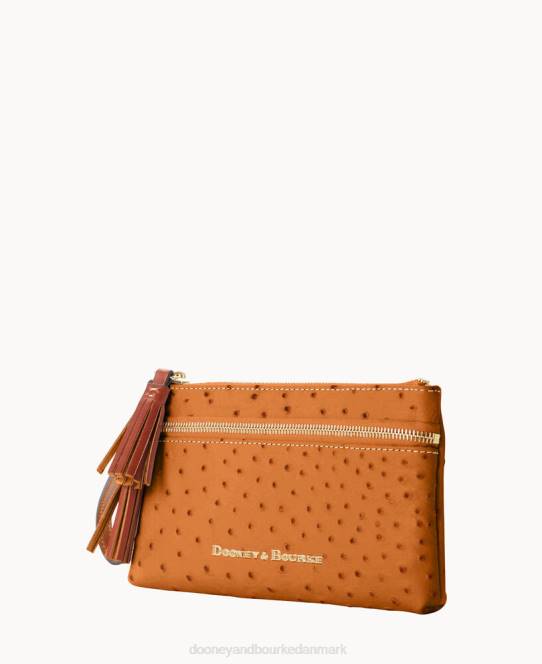 Dooney & Bourke struds dobbelt lynlås armbånd JV0J4087 tilbehør tan