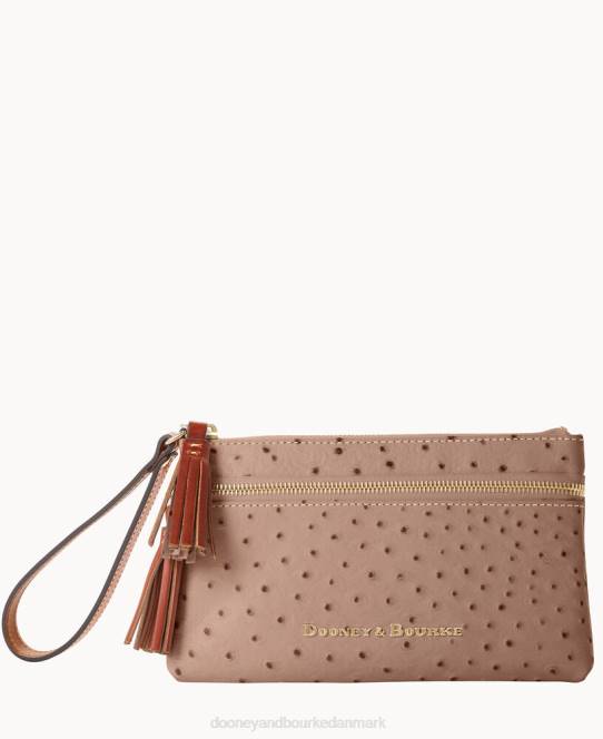 Dooney & Bourke struds dobbelt lynlås armbånd JV0J4088 tilbehør lys taupe