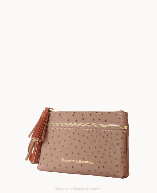 Dooney & Bourke struds dobbelt lynlås armbånd JV0J4088 tilbehør lys taupe