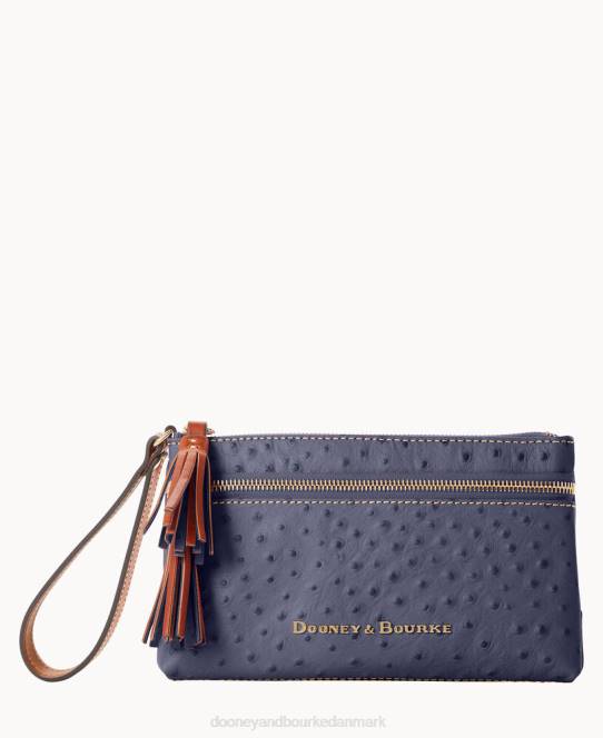 Dooney & Bourke struds dobbelt lynlås armbånd JV0J4089 tilbehør stål blå