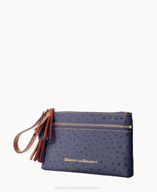 Dooney & Bourke struds dobbelt lynlås armbånd JV0J4089 tilbehør stål blå