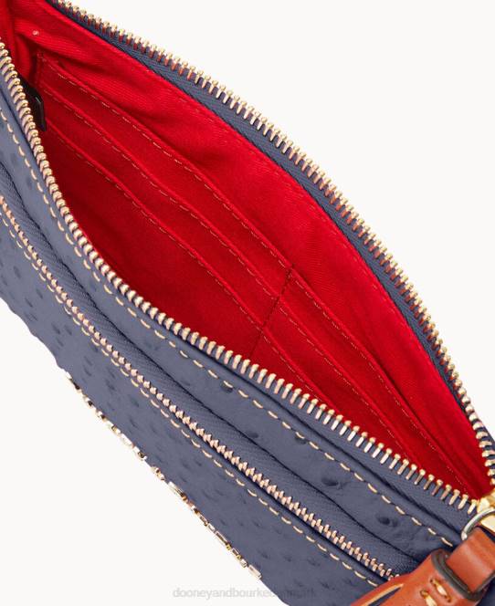 Dooney & Bourke struds dobbelt lynlås armbånd JV0J4089 tilbehør stål blå
