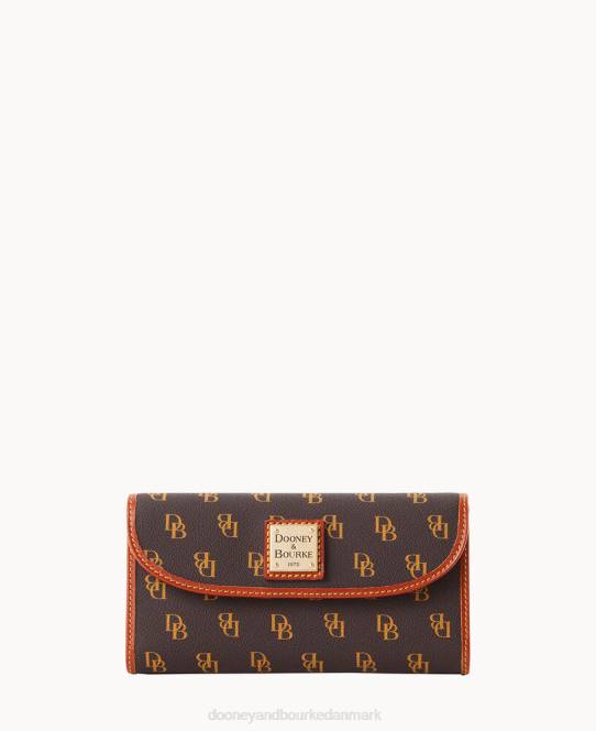 Dooney & Bourke Gretta kontinental clutch JV0J4070 tilbehør brun tmoro