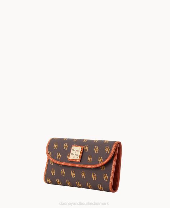 Dooney & Bourke Gretta kontinental clutch JV0J4070 tilbehør brun tmoro