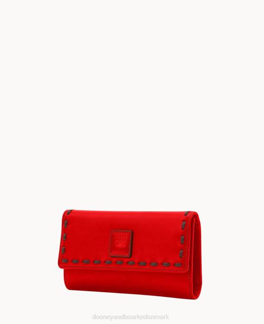 Dooney & Bourke florentinsk checkhæfte tilrettelægger JV0J4834 tilbehør rød