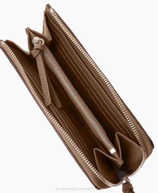 Dooney & Bourke henrys lynlås clutch JV0J4498 tilbehør mørk taupe