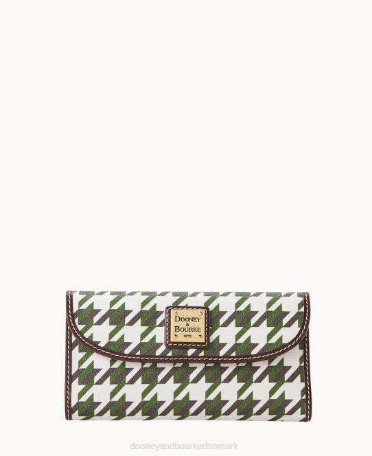 Dooney & Bourke houndstooth kontinental clutch JV0J4802 tilbehør grøn