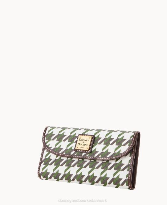 Dooney & Bourke houndstooth kontinental clutch JV0J4802 tilbehør grøn