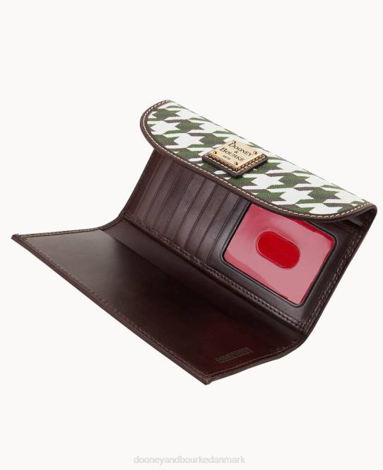 Dooney & Bourke houndstooth kontinental clutch JV0J4802 tilbehør grøn