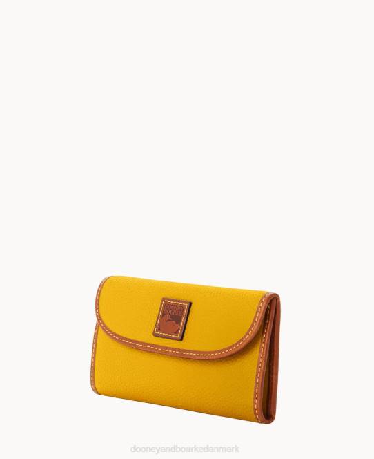 Dooney & Bourke pebble grain kontinental kobling JV0J4044 tilbehør sennep