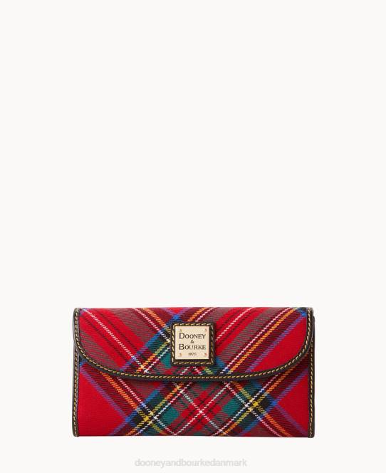 Dooney & Bourke tartan kontinental clutch JV0J4535 tilbehør rød