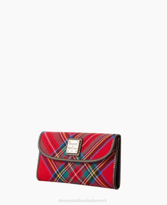 Dooney & Bourke tartan kontinental clutch JV0J4535 tilbehør rød