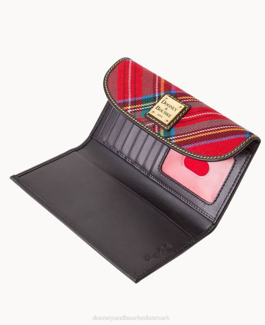 Dooney & Bourke tartan kontinental clutch JV0J4535 tilbehør rød
