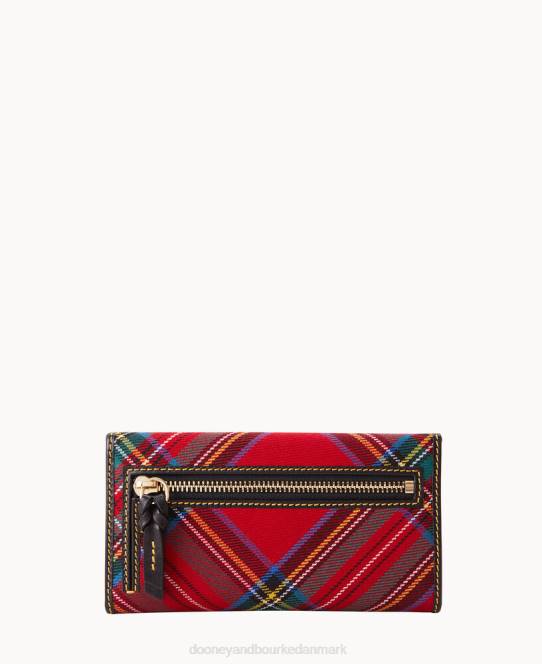 Dooney & Bourke tartan kontinental clutch JV0J4535 tilbehør rød