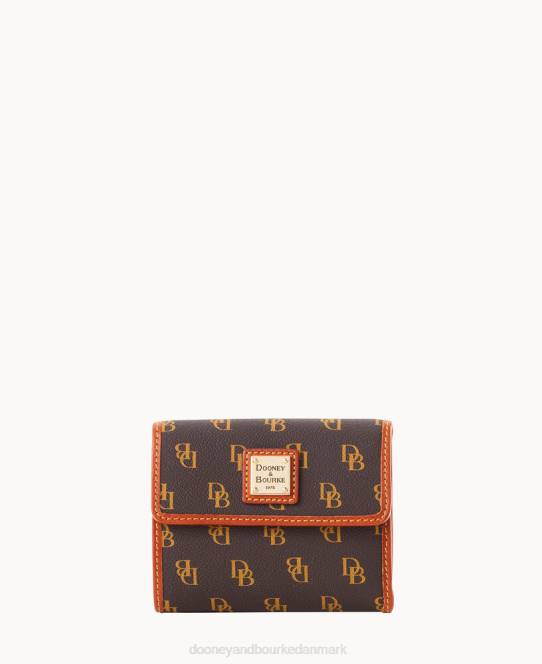 Dooney & Bourke Gretta kreditkort pung med lille flap JV0J4075 tilbehør brun tmoro