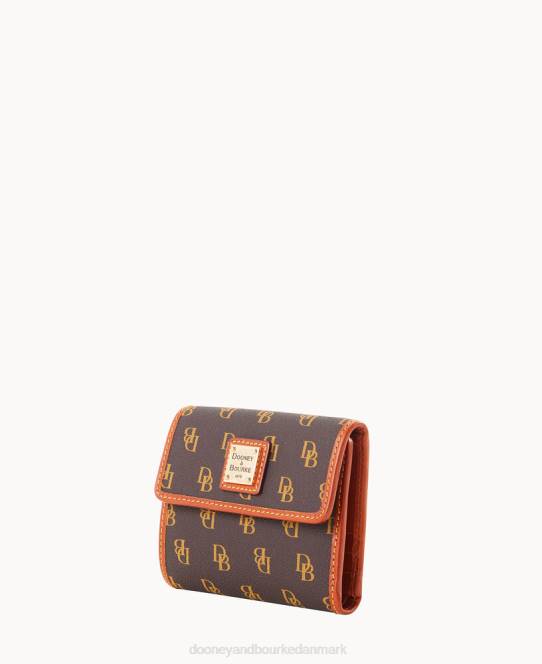 Dooney & Bourke Gretta kreditkort pung med lille flap JV0J4075 tilbehør brun tmoro
