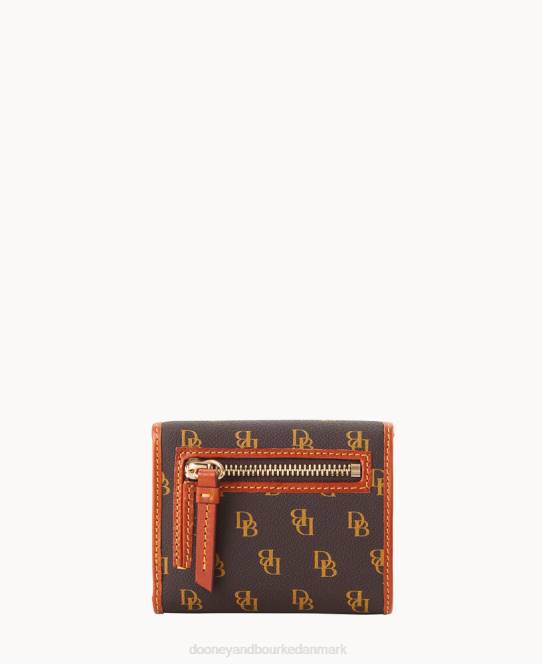 Dooney & Bourke Gretta kreditkort pung med lille flap JV0J4075 tilbehør brun tmoro