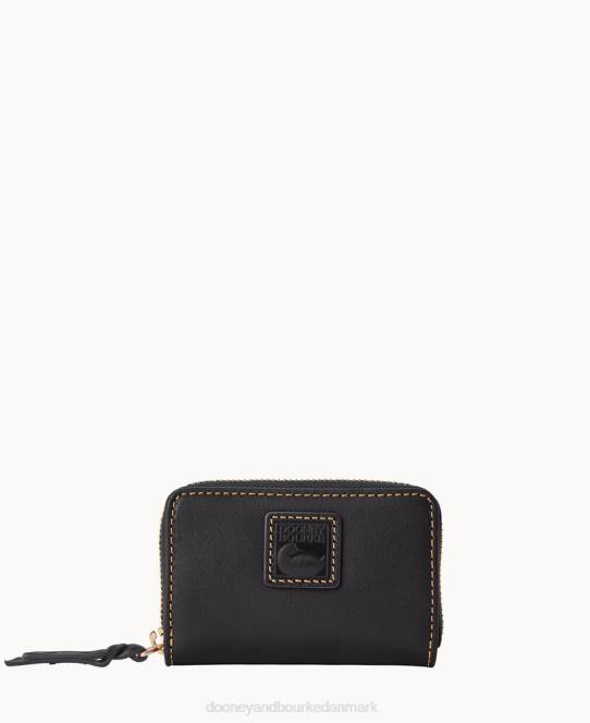Dooney & Bourke florentinsk stor lynlås omkring kreditkortetui JV0J4654 tilbehør sort
