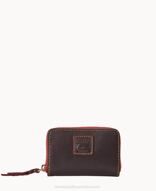 Dooney & Bourke florentinsk stor lynlås omkring kreditkortetui JV0J4655 tilbehør brun tmoro