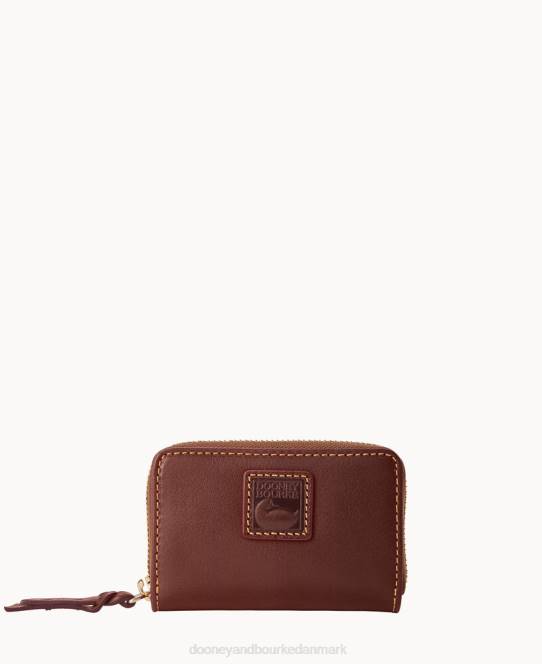 Dooney & Bourke florentinsk stor lynlås omkring kreditkortetui JV0J4656 tilbehør kastanje