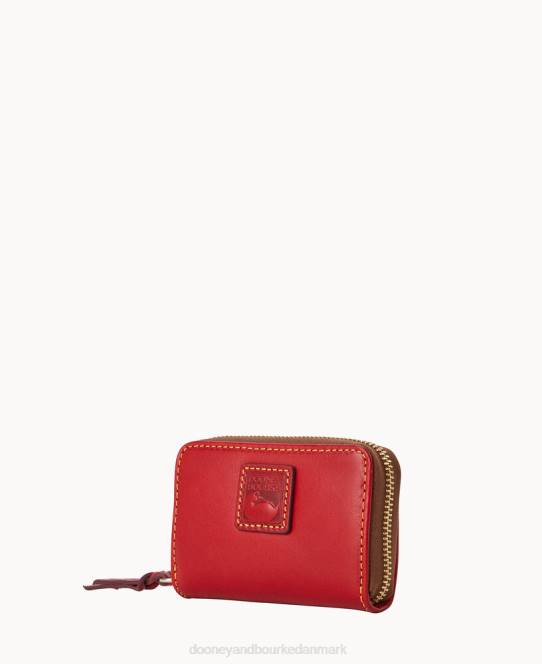 Dooney & Bourke florentinsk stor lynlås omkring kreditkortetui JV0J4659 tilbehør rød