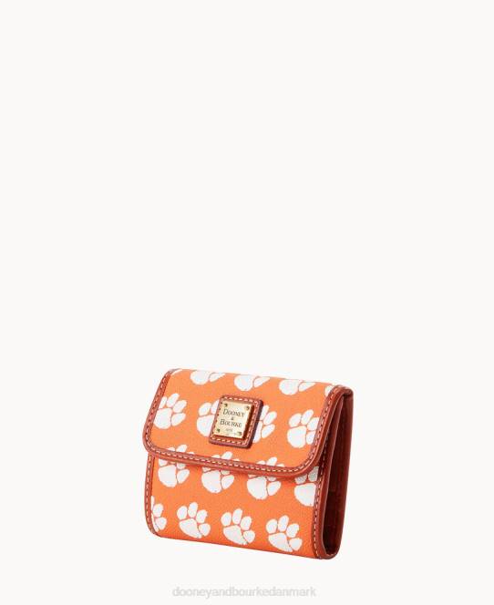 Dooney & Bourke kollegial flap kreditkort pung JV0J4618 tilbehør Clemson