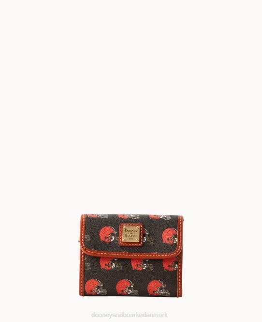 Dooney & Bourke nfl flap kreditkort pung JV0J4797 tilbehør brune