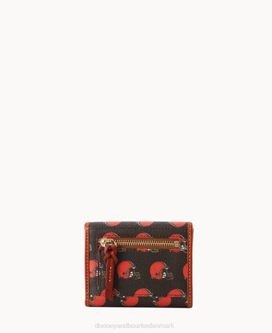 Dooney & Bourke nfl flap kreditkort pung JV0J4797 tilbehør brune